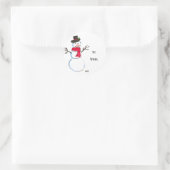 Snowman Niedlich Face Kinder Kinder Winter Schneem Runder Aufkleber (Tasche)