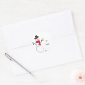 Snowman Niedlich Face Kinder Kinder Winter Schneem Runder Aufkleber (Umschlag)