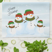 Snowman Niedlich Holiday Kitchen Handtuch (Gefaltet)