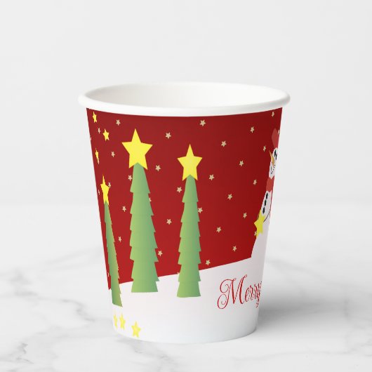 Snowman Niedlich Holiday Style Pappbecher (Vorderseite)