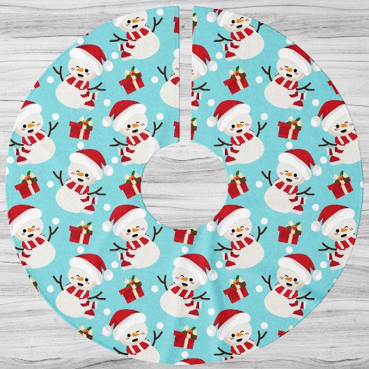 Snowman Niedlich Winter Holiday Weihnachtsmuster Polyester Weihnachtsbaumdecke