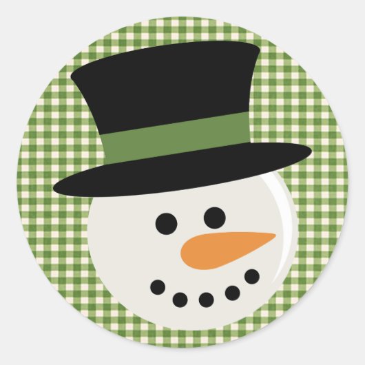 SNOWMAN NIEDLICHE OBERFLÄCHENSTICKER RUNDER AUFKLEBER (Vorderseite)