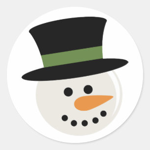 SNOWMAN NIEDLICHE OBERFLÄCHENSTICKER RUNDER AUFKLEBER