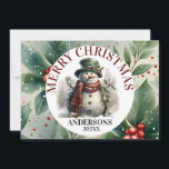 Snowman Niedliche Weihnachtswünsche Feiertagskarte<br><div class="desc">Snowman Niedlich Watercolor Weihnachten wünscht Bequemlichkeit ist der Schlüssel in dieser geschäftigen Saison! Besuchen Sie unseren Zazzle Store, um die komplette Snowman Niedlich Watercolor Weihnachtswünsche Kollektion zu erkunden. Mit nur wenigen Klicks können Sie diese schönen Designs direkt vor Ihrer Haustür liefern lassen. Wenn Sie weitere Anpassungen benötigen, schreiben Sie mir...</div>