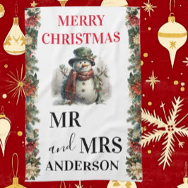 Snowman Niedliche Weihnachtswünsche Paper Napkin Geschirrtuch