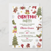 Snowman Niedliches Weihnachtsfest Party Einladung (Vorderseite)