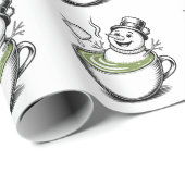 Snowman nimmt Bathub auf Macha Weihnachten Geschenkpapier (Rolleneckpunkt)