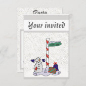 Snowman & North Pole - Einladung (Vorne/Hinten)