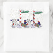Snowman & North Pole - Rechteckiger Aufkleber (Tasche)