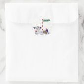 Snowman & North Pole - Runder Aufkleber (Tasche)