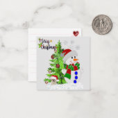 Snowman Notecard Mitteilungskarte (Vorderseite/Rückseite Beispiel)