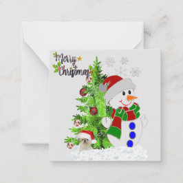 Snowman Notecard Mitteilungskarte