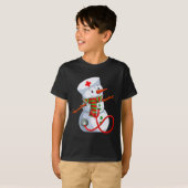 Snowman Nurse Christmas Stethoscope Nursing Scrub T-Shirt (Vorne ganz)