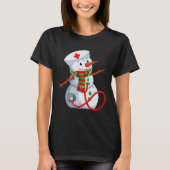 Snowman Nurse Christmas Stethoscope Nursing Scrub T-Shirt (Vorderseite)