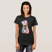 Snowman Nurse Christmas Stethoscope Nursing Scrub T-Shirt (Vorne ganz)