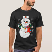 Snowman Nurse Christmas Stethoscope Xmas Scrub Top (Vorderseite)