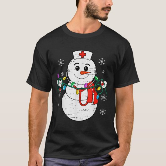 Snowman Nurse Christmas Stethoscope Xmas Scrub Top (Vorderseite)