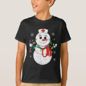 Snowman Nurse Christmas Stethoscope Xmas Scrub Top (Vorderseite)