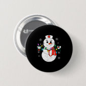Snowman Nurse Christmas Stethoscope Xmas Scrub Top Button (Vorne & Hinten)