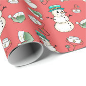 Snowman Nurse Wrapping Paper Geschenkpapier (Rolleneckpunkt)