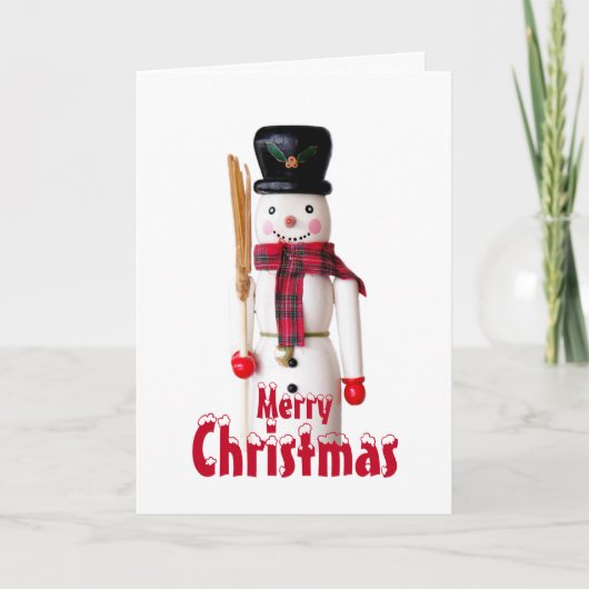 Snowman Nutcracker - Personalisierter Text Feiertagskarte (Vorderseite)