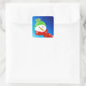 Snowman Oh so Chilly Quadratischer Aufkleber (Tasche)