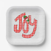 Snowman On Gingham Joy Pappteller (Vorderseite)