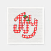 Snowman On Gingham Joy Serviette (Vorderseite)