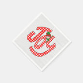 Snowman On Gingham Joy Serviette (Ecke)