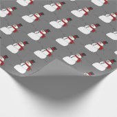 Snowman on Gray Geschenkpapier (Ecke)