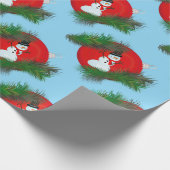 Snowman on ornament geschenkpapier (Ecke)