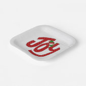 Snowman on Polka Dot Joy Pappteller (Gewinkelt)