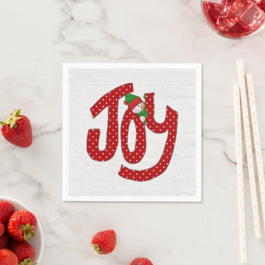 Snowman on Polka Dot Joy Serviette (Beispiel)