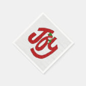 Snowman on Polka Dot Joy Serviette (Ecke)