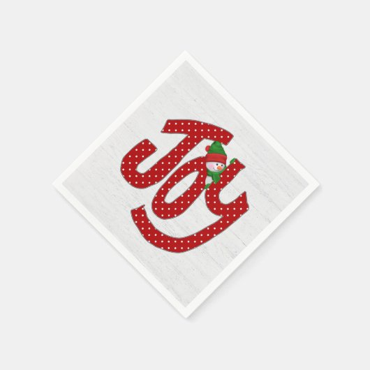 Snowman on Polka Dot Joy Serviette (Ecke)