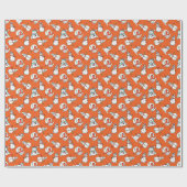 Snowman Orange Weihnachtsfeiertag Geschenkpapier (Flach)