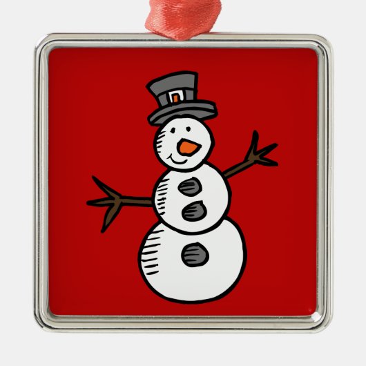 Snowman Ornament Aus Metall (Vorne)