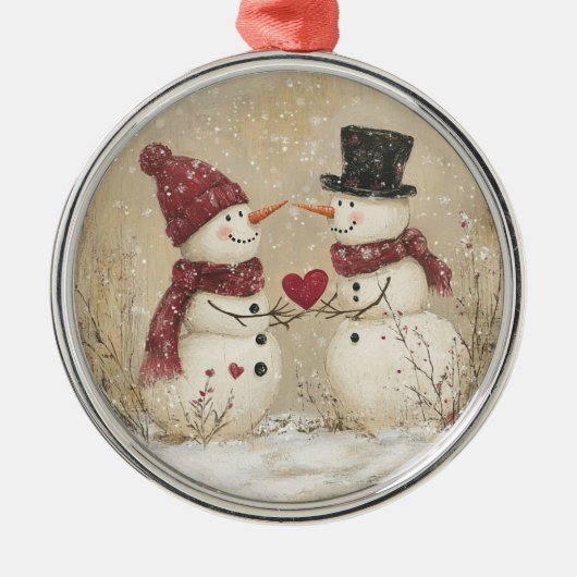 Snowman Ornament Aus Metall (Vorne)