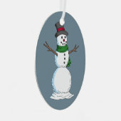 Snowman Ornament Aus Metall (Vorderseite Rechts)