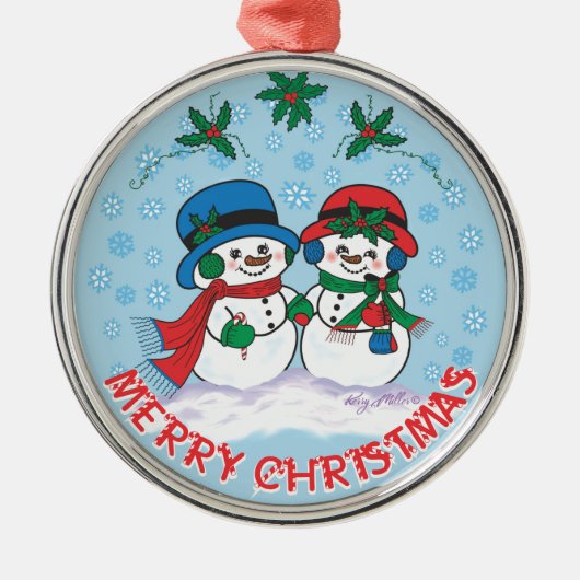 Snowman Ornament Aus Metall (Vorne)