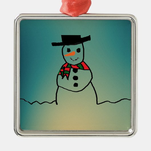 Snowman Ornament Aus Metall (Vorne)