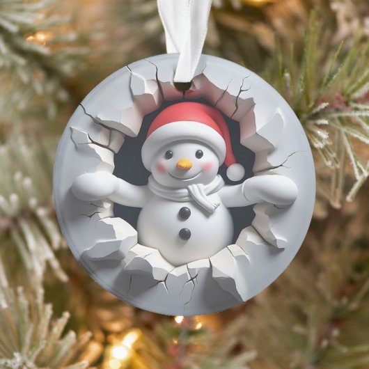 Snowman Ornament Back Festive Design (Baum)