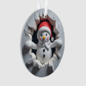 Snowman Ornament Back Festive Design (Vorderseite)