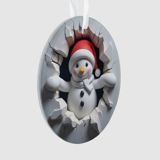 Snowman Ornament Back Festive Design (Vorderseite)