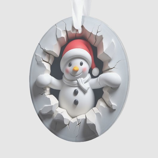 Snowman Ornament Back Festive Design (Vorderseite)