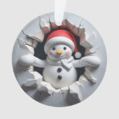 Snowman Ornament Back Festive Design (Vorderseite)