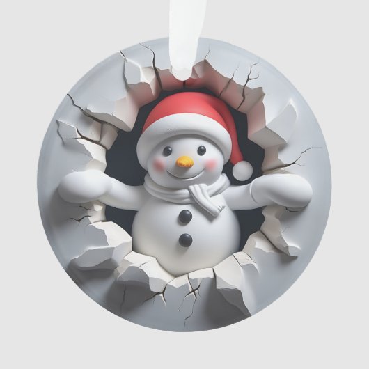 Snowman Ornament Back Festive Design (Vorderseite)