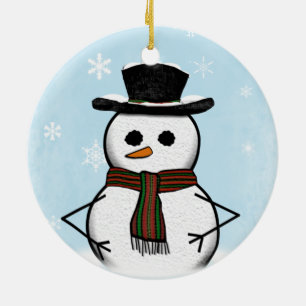 Snowman-Ornament (doppelseitig) Keramik Ornament
