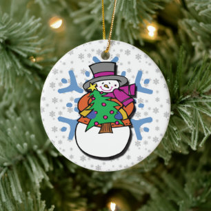 Snowman-Ornament Keramik Ornament