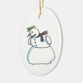 Snowman oval ceramic ornament (Links)